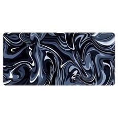 쇼핑닥터 초대형패턴 사무용 게이밍 마우스패드 300 x 600 x 3 mm, 모노 블랙 스월, 1개
