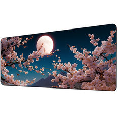 購物醫生櫻花防滑超大型辦公用遊戲用家用滑鼠墊 300*600*3mm, 1個, 山陰月夜櫻花