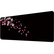 Shopping Doctor 櫻花防滑超大型辦公用遊戲用家用滑鼠墊 300 x 600 x 3 mm, 1個, 影中綻放的櫻花