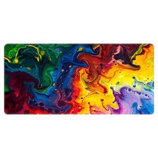 쇼핑닥터 초대형패턴 사무용 게이밍 마우스패드 300 x 600 x 3 mm, 버스트 레인보우 플로우, 1개