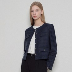 LIST 女款千鳥格圓領夾克 TWWJKO72040