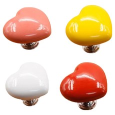 Black Join 浴室馬桶按鈕蓋把手 4件組, 紅色, 黃色, 白色, 粉紅色