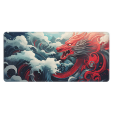 쇼핑닥터 애니메이션 초대형 게이밍 가정용 마우스장패드 300 x 700 x 2 mm, 붉은파도의룡, 1개