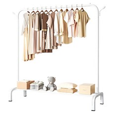 와이홉 다용도 스탠드 행거, 싱글 화이트 7후크 선반망