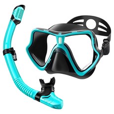 CoolystiaDrX 成人潛水面鏡 + 呼吸管, 綠色 + 黑色