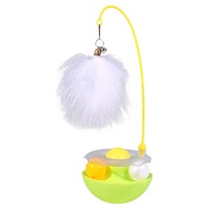 毛皇上 荷包蛋造型逗貓不倒翁, 1個, 嫩綠色