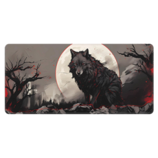 購物醫生 動漫超大型電競家用滑鼠長墊 300 x 800 x 3 mm, 1個, 黑狼