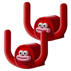 블랙조인 무타공 슬리퍼 걸이 욕실화 거치대, 빨강, 2개