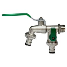 HINBA 庭院用雙頭水龍頭 洗衣機型 綠色, 1個