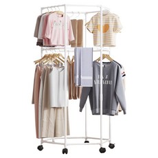 Y-Hop 移動式六角形衣架, 2層 白色