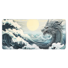 쇼핑닥터 애니메이션 초대형 게이밍 가정용 마우스장패드 300 x 800 x 2 mm, 실버 드래곤, 1개