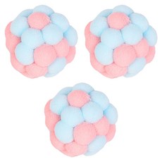 【Truly House】寵物絨毛鈴鐺球 超值三入 色彩隨機 貓球 狗球 貓玩具, 3個, 顏色隨機