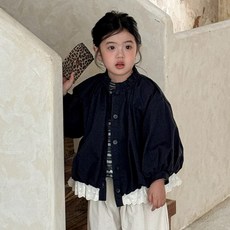 BabyMax 蕾絲拼接抓皺泡泡袖外套