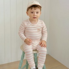 unifriend 兒童小熊蜜桃絨刷毛九分居家服上下套裝