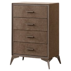 AMOS 仿亞麻布紋四抽收納櫃, 亞麻棕