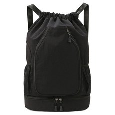 Elsso 羽球口袋設計運動用品收納後背包, 黑色