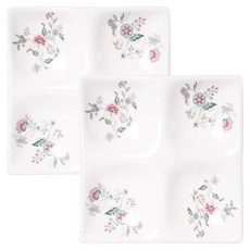 復古經典陶瓷4格分隔盤 小款, 2個, 帝國