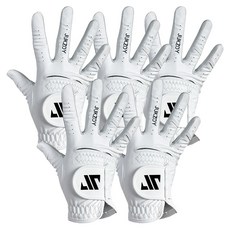 中性款柔軟半羊皮公園高爾夫手套 右手用, 5個, 白色