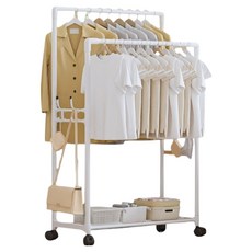 Why Hop簡約多功能衣架 衣架 移動式 1層, 白色