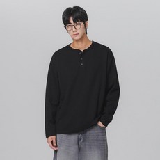 ALVINCLO 三鈕扣亨利領寬鬆版長袖T恤 AVT945