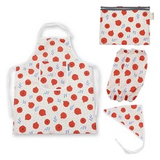 BEBE CHOUETTE 兒童圖案圍裙 + 頭巾 + 袖套 + 防水收納袋組合