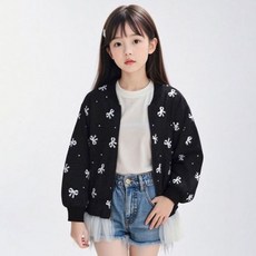 Arbe 女童用 Melounge 蝴蝶結防風外套