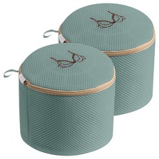 이지딜 內衣專用防損傷洗衣袋 17 x 17 x 15 cm, 2個, 圓筒 綠色