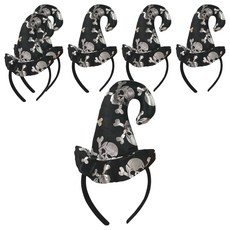 Party Club 迷你高級女巫帽髮箍, 黑色, 6個