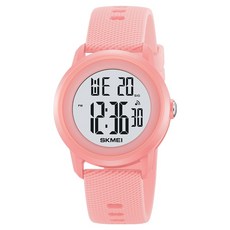 SKMEI 時刻美 Soyo Sanghoe 防水圓形數位運動手錶, 1個, 粉紅色