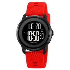 SKMEI 時刻美 Soyo Sanghoe 防水圓形數位運動手錶, 1個, 紅色