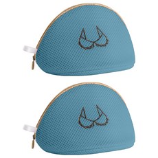 이지딜 內衣專用防損傷洗衣袋 18 x 16 x 16 cm, 2個, 半圓 深藍色