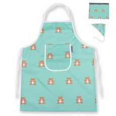 BEBE CHOUETTE 兒童圖案圍裙 + 頭巾 + 防水收納袋組合