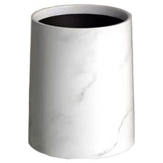 Sun&Dream 現代大理石紋路雙層垃圾桶 8L, 白色