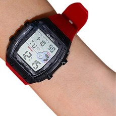 逍遙商會 雙色高級簡約防水運動手錶, 透明紅, 1個