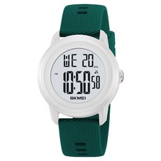 SKMEI 時刻美 Soyo Sanghoe 防水圓形數位運動手錶, 1個, 綠色