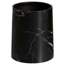 Sun&Dream 現代大理石紋路雙層垃圾桶 8L, 黑色