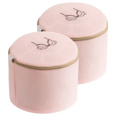 Ezdill 內衣專用防損傷洗衣袋 17 x 17 x 15 cm, 2個, 圓筒 櫻花粉