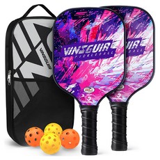 빈스귀르 마샤투 야외 비치 선셋 피클볼 세트, 퍼플스플래시, 1세트
