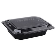 이로울생활 PET 블랙 직사각 반찬용기 212 x 163 x 45 mm, 100개, 1개입