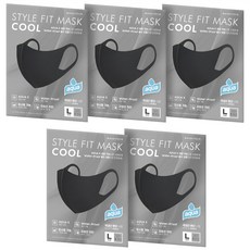 MASKITSCH Style Fit Cool Aqua 口罩 5入組, 黑色, L