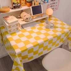애드바이 다용도 체크 식탁 테이블보, 노랑, 1개, 60 x 90 cm