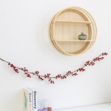 플라워트리 인테리어 벽장식 열매 가랜드 130cm, 레드