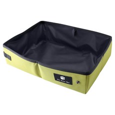 毛皇上 可折疊貓砂盆, 1個, 綠色