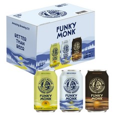 Amazing Brewing Company Funky Monk 無酒精手工啤酒 麥芽 + IPA + 黑啤酒 355ml x 2入組, 1套