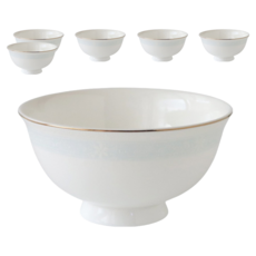 JUST HOME 悠雲高級骨瓷4.5吋飯碗6件組 8622-20B, 1套, 白色