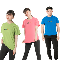 MI MI LEO 台灣製高透氣吸排T恤3件組 D23, 蘋果綠 + 粉桃色 + 寶藍色
