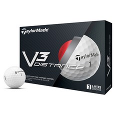 TaylorMade V3 距離高爾夫球 3層, 12入, 1個, 白色