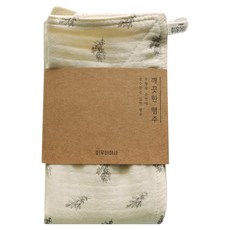 Iwooa 韓國產3層純棉乾淨抹布 黑色香草, 1個, 黑色草本