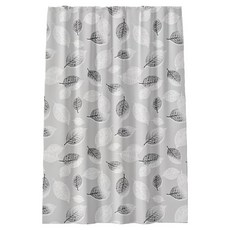 WE CHAMP 時尚環保加長浴簾 Z0085, 黑白樹葉, 1個