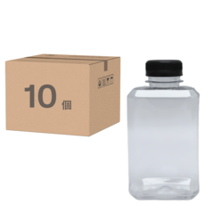 高精容器批發 Pet八角瓶 黑色, 1套, 500ml, 10個裝